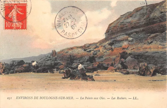 Cpa 62 Surroundings De Boulogne Sur Mer La Pointe Aux Goies Les Rochers