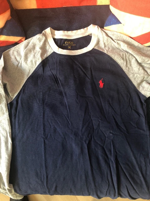 polo ralph lauren T-shirt Manica Lunga Tg M 10-12 Anni