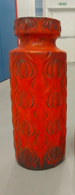 Mid Century West German Pottery Vase "AMSTERDAM" from Scheurich Burnt Orange 16"