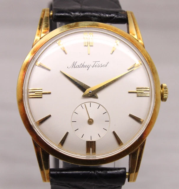 VINTAGE 1960'S MATHEY Tissot 18k Or 32mm Hommes Manuel Montre u003d Original u0026  Sharp EUR 892,43 - PicClick FR