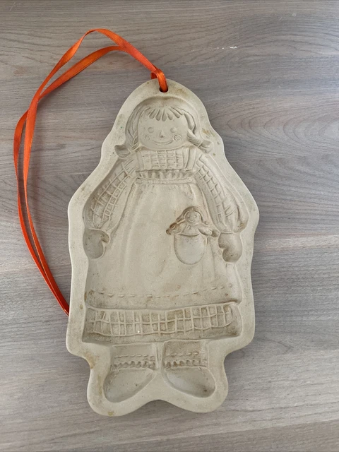 1988 Hill Design, bolsa marrón arte galletas, ""Raggedy Ann"" prensa de galletas/molde"