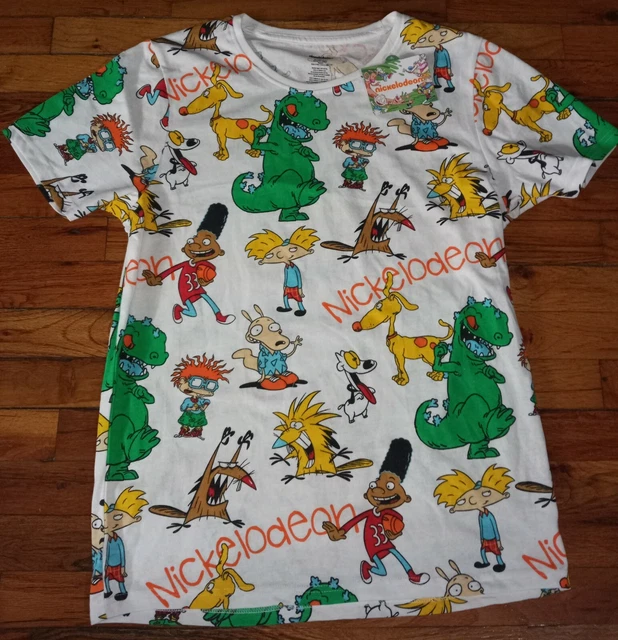 NICKELODEON HEY ARNOLD Rugrats Rocko Angry Beavers All Over Print shirt ...