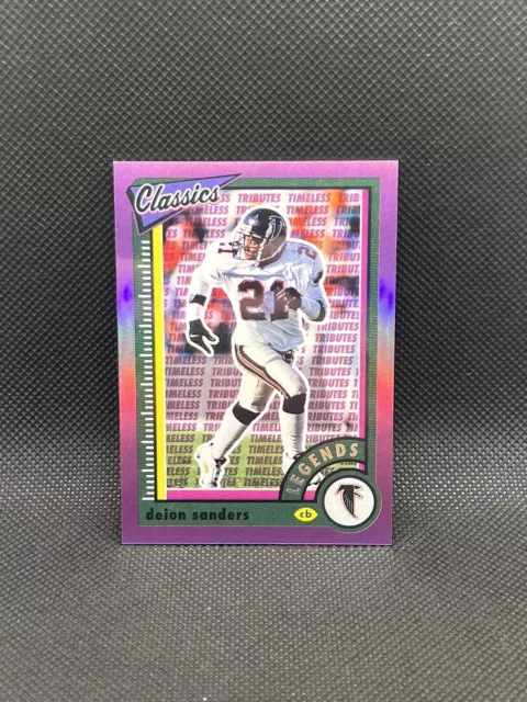 Deion Sanders 2022 Classics Legends #116 Purple Parallel /35, Falcons HOF