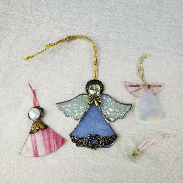 Stained Glass 4 Angels Cherub Sun Catcher Handcrafted Window Hanging Art Decor