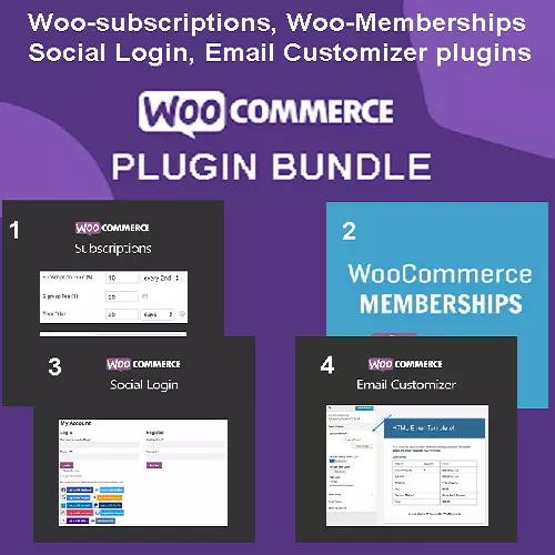 WOOCOMMERCE Plugins Bundle-Woo Subscriptions, Memberships, Social Login , Email