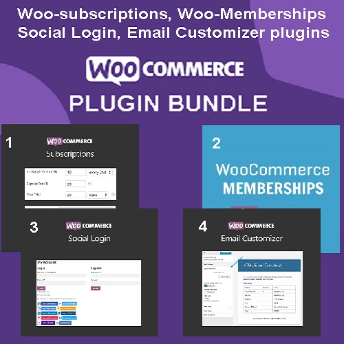 WOOCOMMERCE Plugins Bundle-Woo Subscriptions, Memberships, Social Login , Email