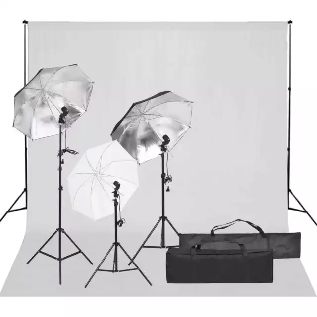 Kit de studio photo avec éclairage et toile de fond vidaXL