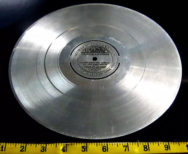 "Discos de grabación de aluminio raros Remsen Corporation Nueva York de antes de la guerra/años 30/10"