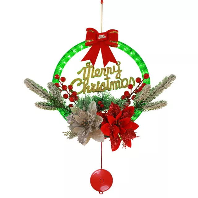 Christmas wreath with LED -- lights front door hangers garlands artificial berries