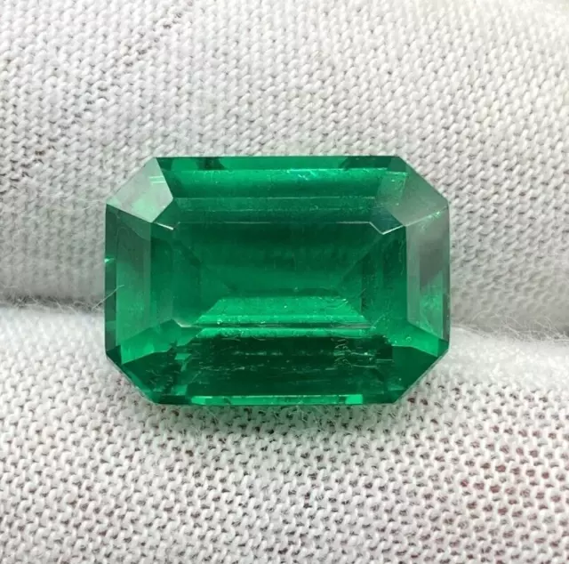 8x12mm Zambian Green Emerald Octagon Shape Loose Stone A+ Emerald Gemstone