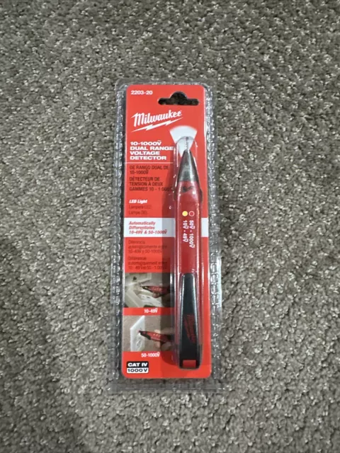 Milwaukee 2203-20 10-1000V Dual Range Voltage Detector  Brand New