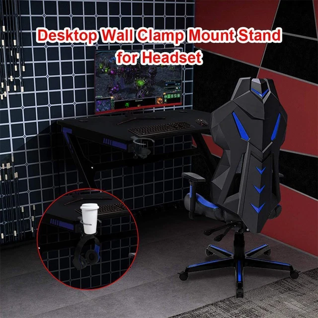 NEW Headphone Hanger Holder 360 Rotation Headset Desktop Wall Clamp Mount Stand