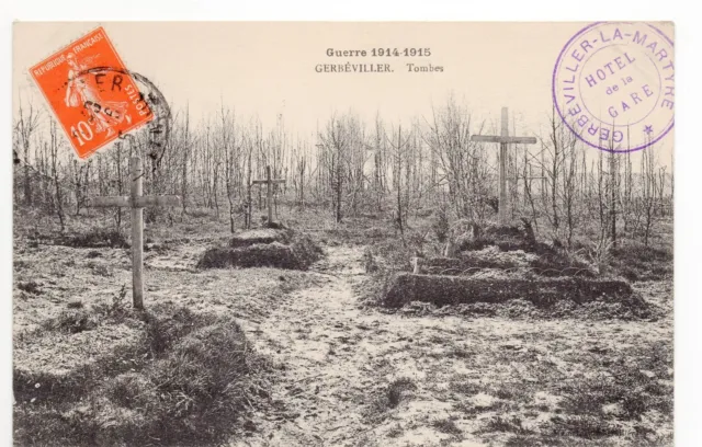 GERBEVILLER Meurthe et moselle CPA 54 ruines de guerre 1914 1915 Tombes