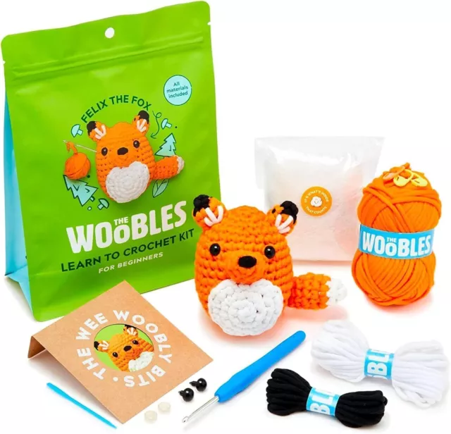 Beginner Crochet Kit with Crochet Hooks Yarn Set DIY Crochet Stuffed Animal Kits