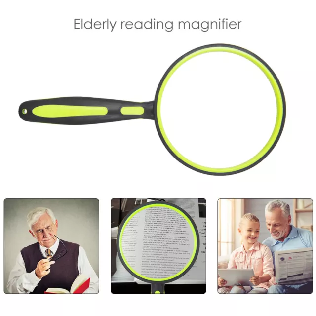 6X/5X/4X Magnifier Handheld Magnifying Glass Portable for Reading (Green 85mm) F 3