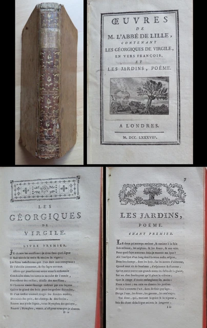 Livre Ancien 1729 - Les Poésies De Virgile (Georgiques) - Reliure Plein Cuir, Gravures