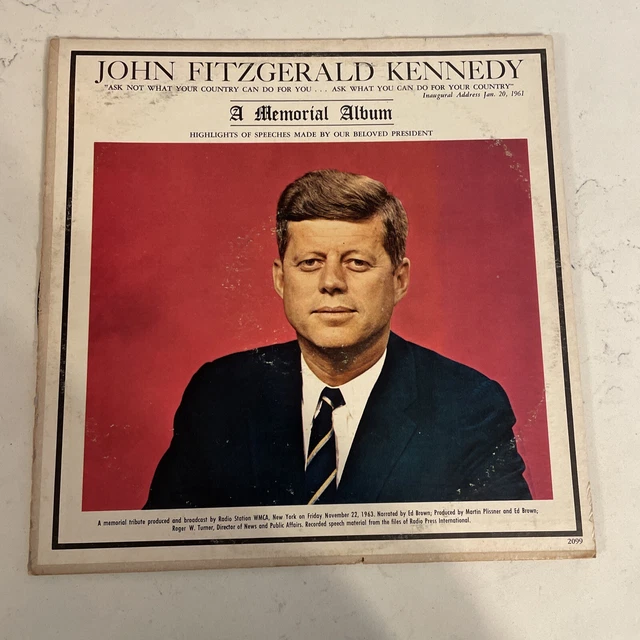 John Fitzgerald Kennedy A Memorial Album Speech Vinyl Record 2099 JFK (EX) 1963