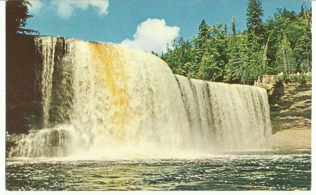 UPPER FALLS OF THE TAHQUAMENON RIVER in Michigan's Upper Peninsula UNP Vtg MI PC