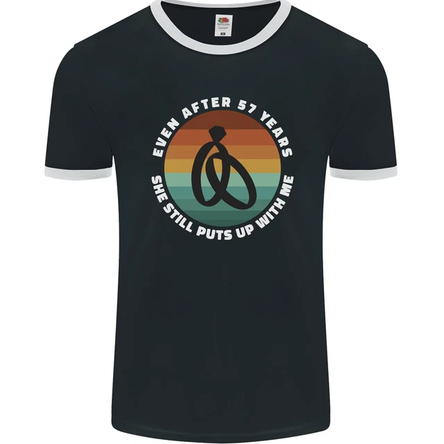 T-shirt Ringer Rétro 1976 Fruit Of The Loom - Homme, Taille 49e Anniversaire, Neuf Sans étiquette