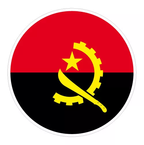 6 x Autocollant 5cm rond drapeau ANGOLA sticker valise PC vélo voiture