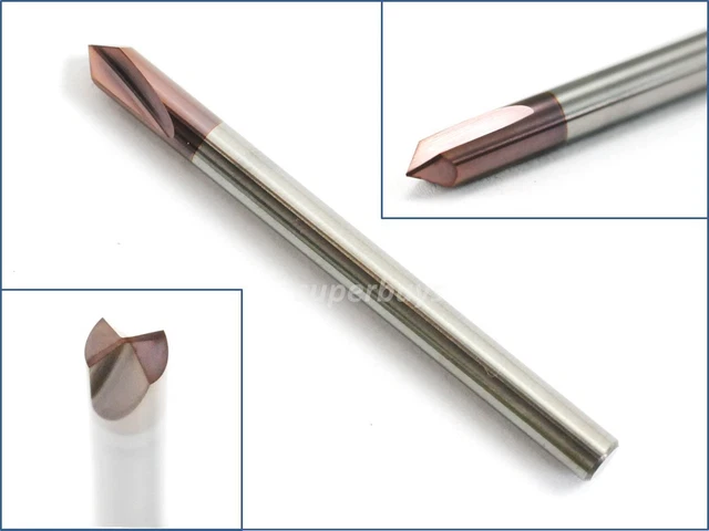 4mm 90 Degree HRC55 Tungsten Carbide Chamfer End Mill Cutter Router Bit Tool