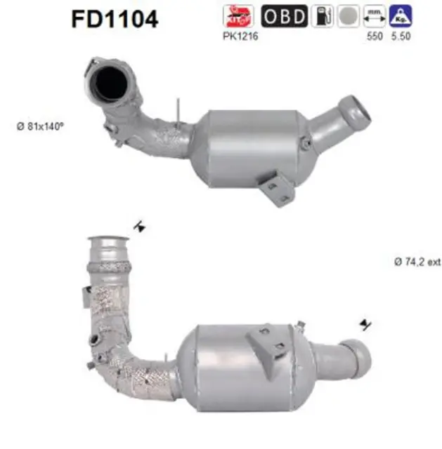 Filtro antiparticolato DPF filtro antiparticolato diesel AS FD1104 cordierite per Mercedes W212