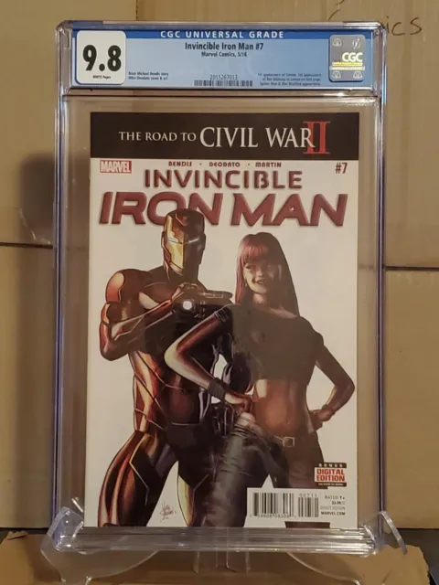 invincible iron man 7 CGC 9.8 1st cameo app. of Riri Williams  1st app. of Tomoe