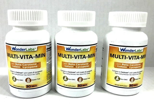 Wonder Labs Multi-Vitamin Multi-Mineral Compare to Centrum® 30 Tablets Lot of 3