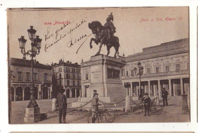 cartoline Novara,monumento a V.Emanuele 2°