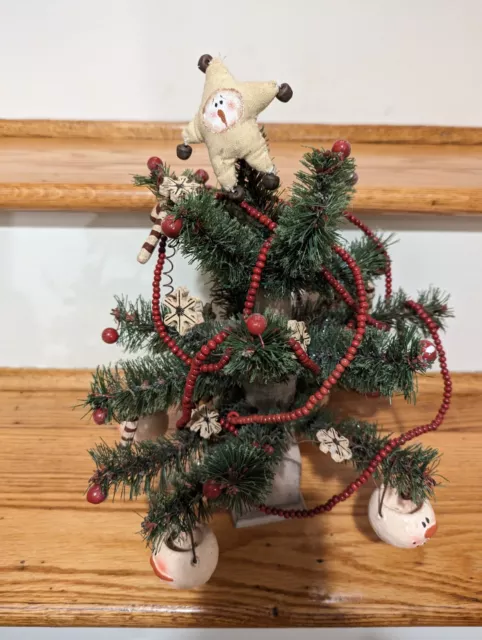 Primitive Honey And Me Snowman Snowflake Tree