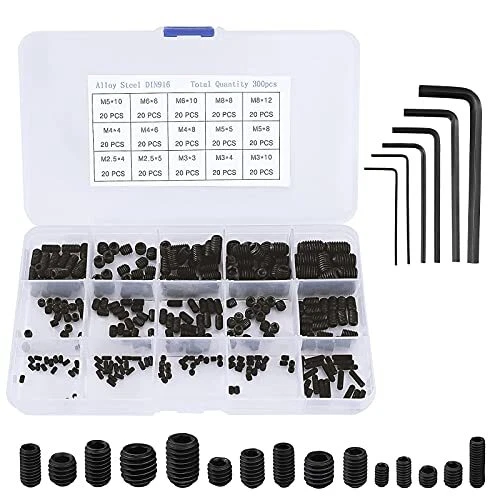 Vis Sans Tête Hexagonale M2.5 M3 M4 M5 M6 M8 Grub Screws Assortiment Kit de A...