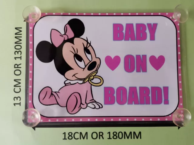 Baby Minnie Mouse baby On Board Car Laminated Sign