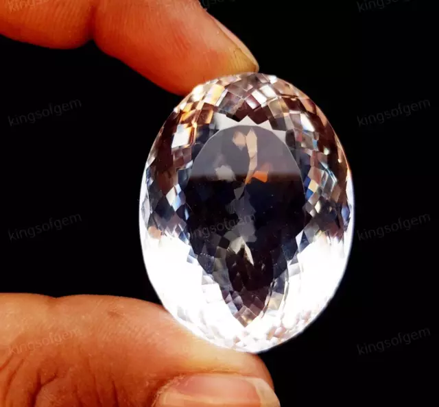 128 Ct Natural Rock Crystal Quartz Oval Faceted Loose Gemstone Jewelry Making