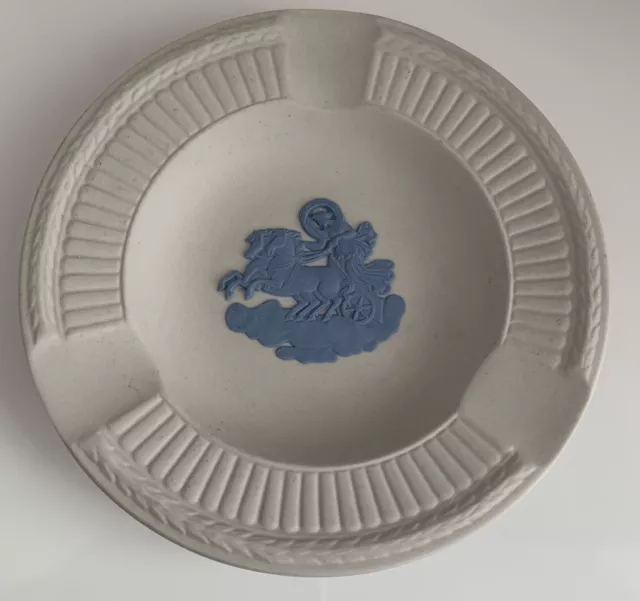 Wedgwood White And Blue Ashtray Jasper Ware
