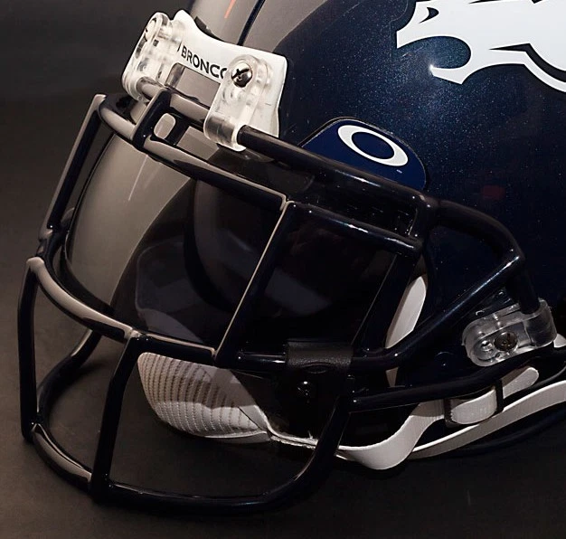 DENVER BRONCOS NFL Schutt EGOP Football Helmet Facemask/Faceguard (NAVY BLUE)