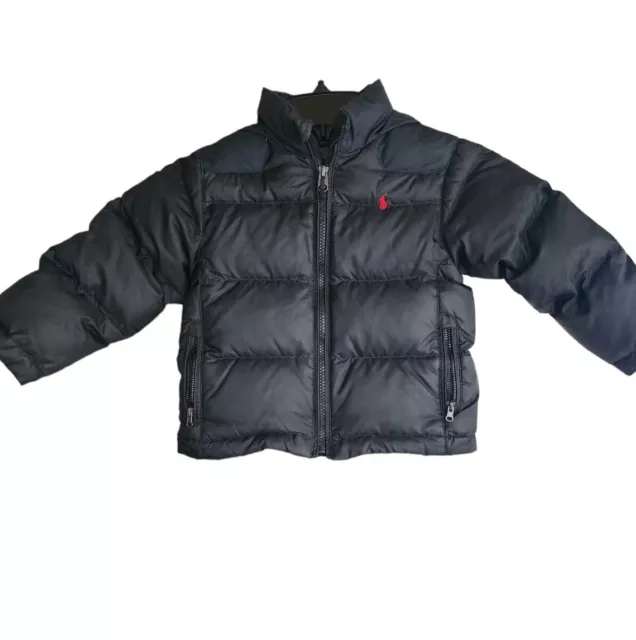 Polo Ralph Lauren Down Jacket Boy's Size 3/3T Puffer Coat Black