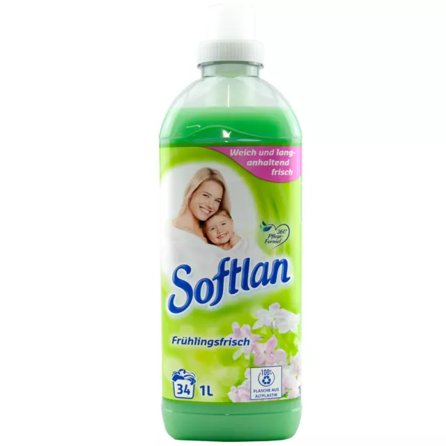 Softlan Adoucissant Spring Fresh 1x 1 Litre 34 Wl Bottle' 100% Waste Plastic