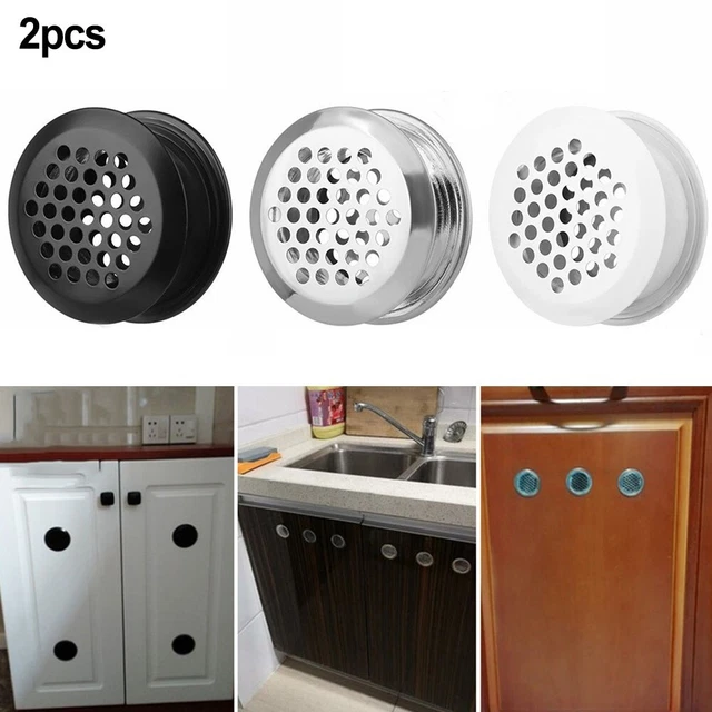 Rejilla de ventilación de acero inoxidable para armario y armario (2 unidades)