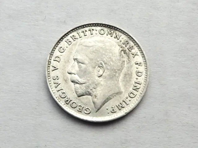 Great Britain UK 1920 3 Three Pence George V Silver High Grade -EF C9093
