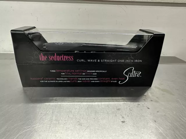  SULTRA PROFESSIONAL FLAT IRON The SEDUCTRESS CURL,WAVE&STRAIGHT ONE- INCH IRON