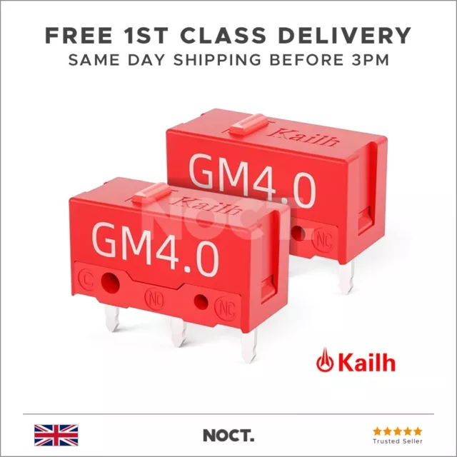 2x Genuine Kailh GM4.0 Red Mouse Micro Switches GM 4.0 Mice - FAST UK DELIVERY