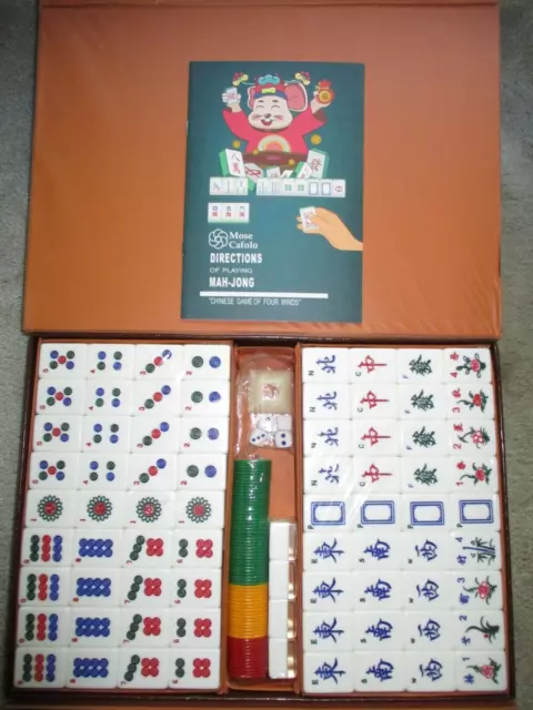 Chinese Vietnamese Mahjong Game Set 160 Large 1.5 Melamine Tile Case  Mahjongg