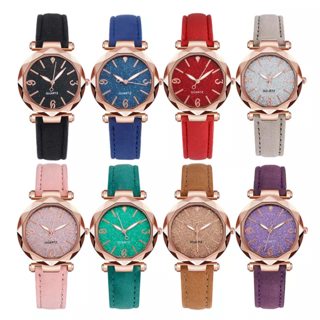 Quartz Wrist Watch Women Ladies Leather Strap Analog Fashion Casual Watches Gift