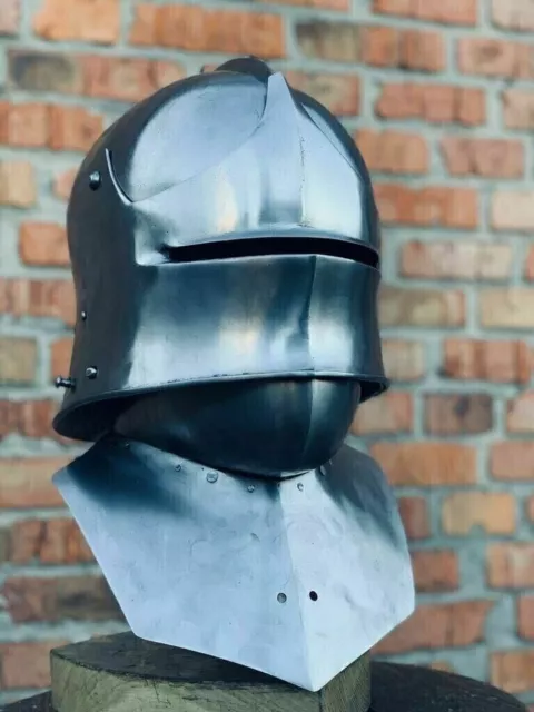 Steel Medieval German Sallet Helmet 18 Gauge Larp Stylish Armor Replica Handmade