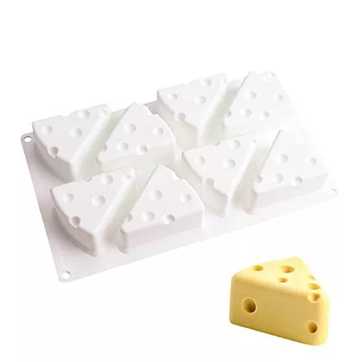 Cheese Shape Silicone Mold, BPA Free 8 Cavities Food Grade Mould for Cheese