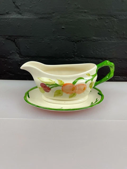 Johnson Brothers Franciscan Fruit Gravy Boat / Sauce Jug and Stand