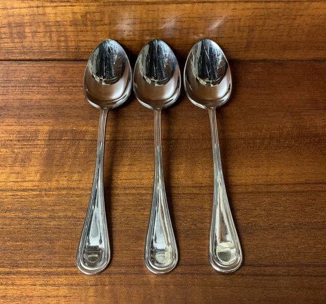 3 Calderoni Flatware Oxford stainless steel Tablespoons Soup Spoons 8” 3 Calderoni Flatware Oxford stainless steel Tablespoons Soup Spoons 8”