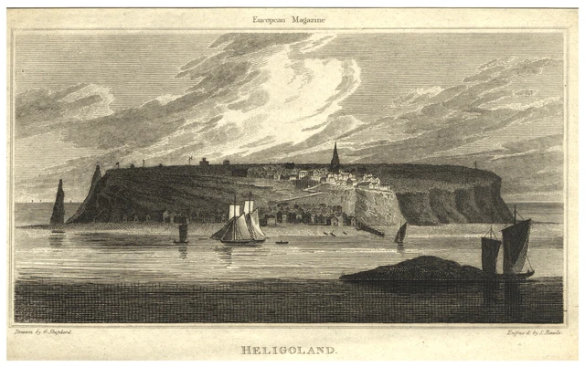 Helgoland Original Grabado Rafle 1810