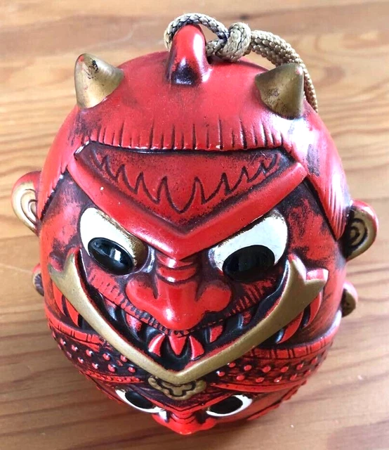 Japanese Nagasaki Clay Bell Ceramic Demon-Dorei Asian Antiques H5.9xW4.7inch F/S
