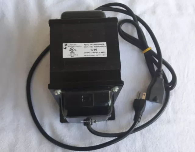 Hammond 176G Auto Power Transformer 1500va 230v-ac 115v-ac--Mint Condition
